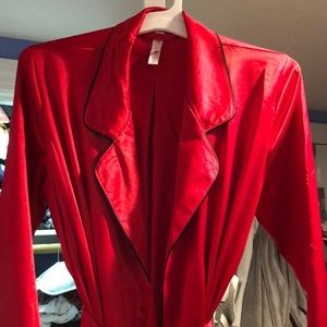 Red soft and silky bathrobe